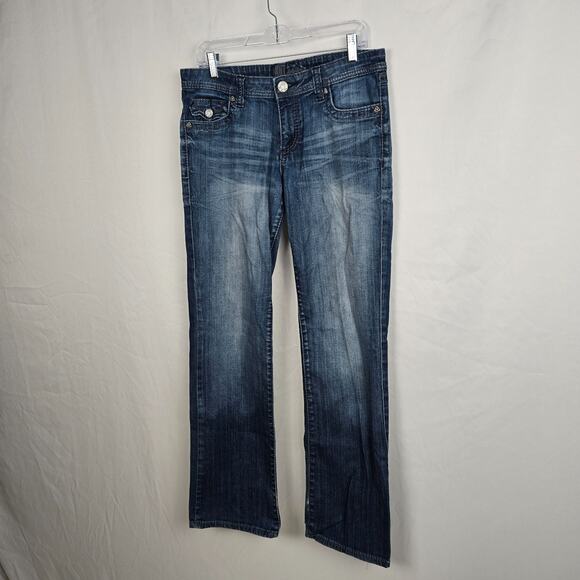 Kut from the Kloth Straight Jeans Women's 10 Blue Dark Wash Flap Pocket - Picture 7 of 16